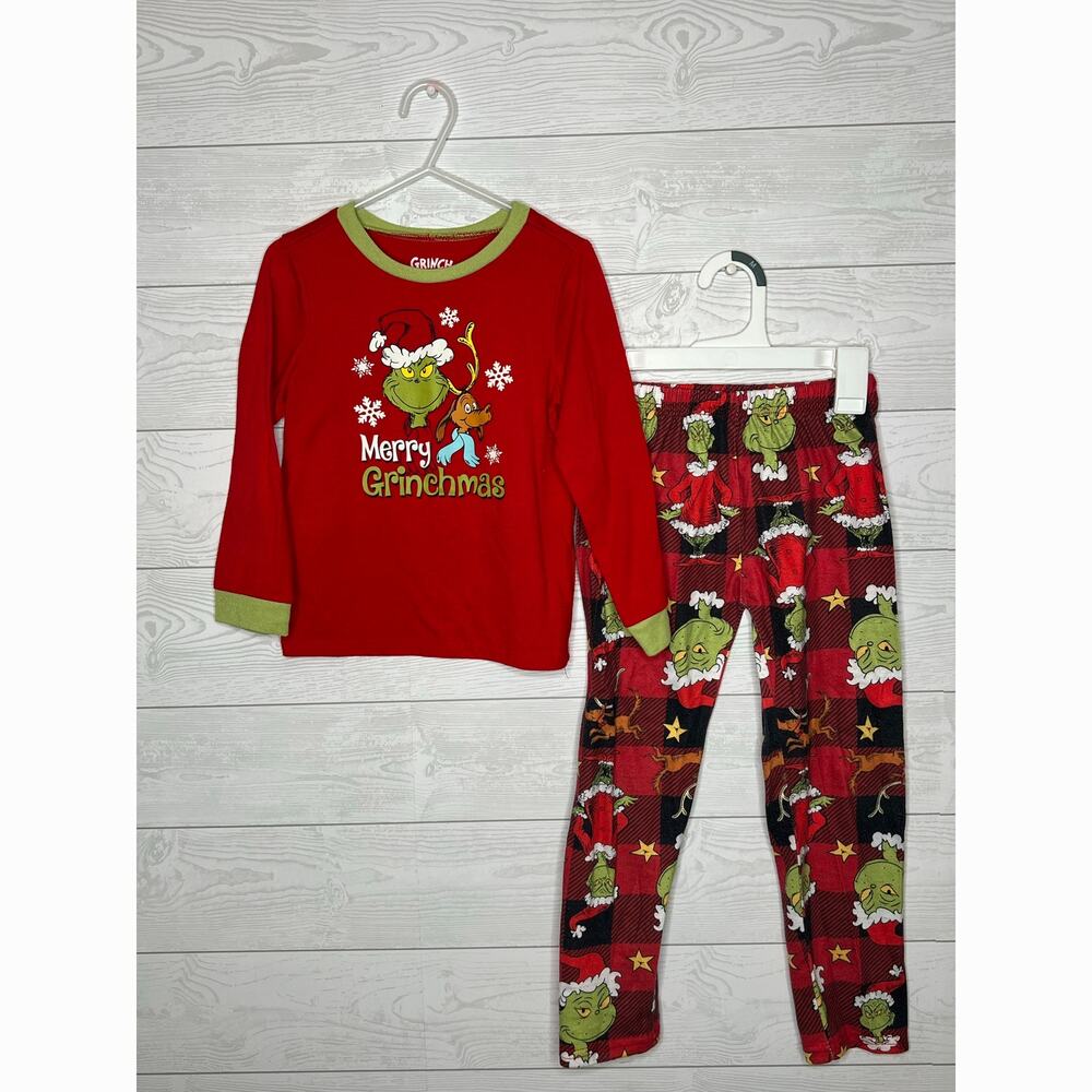 Grinch "Merry Christmas" gender neutral long sleeve pajama set Size 5T